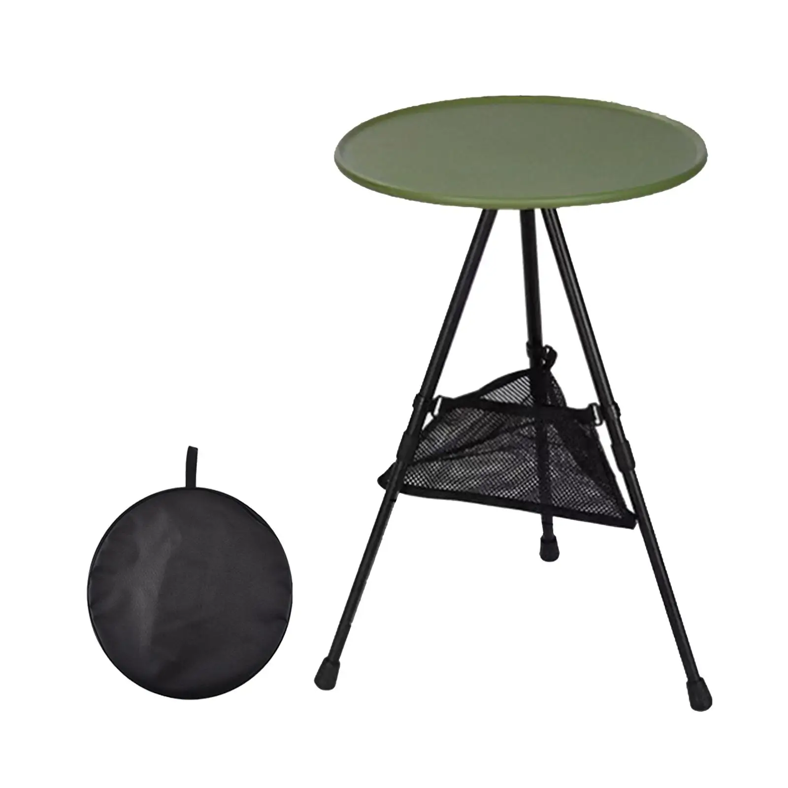 Foldable Picnic Table Portable Tea Coffee Table Folding Camping Table with Tripod Outdoor Round Table for Garden Hiking BBQ