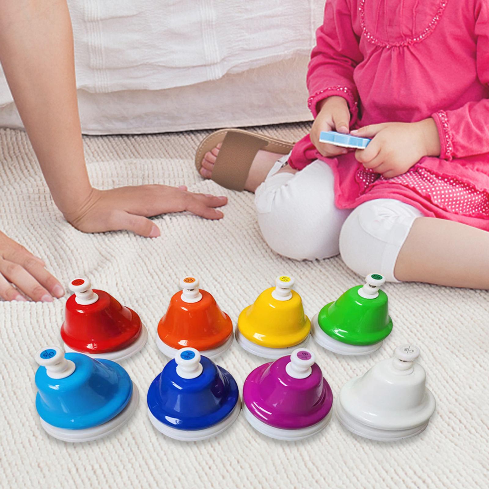 Desk Bells for Kids Colorful Musical Learning Toys 8 Notes Desk Bells Birthday Gift Musical Teaching Kids Play Desk Bells