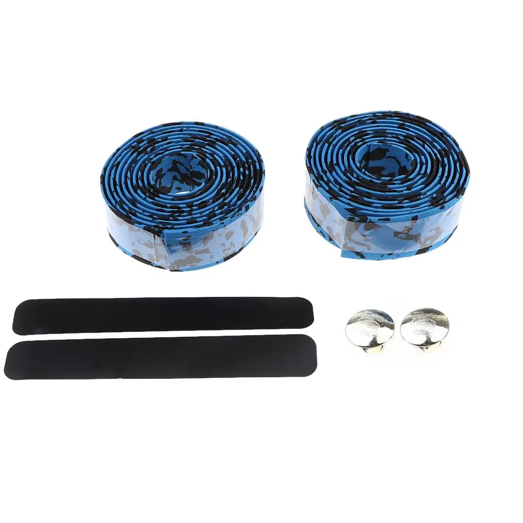 2 Rolls  Bar Tape, Cycling Handle Wraps & Handlebar End Plugs for Touring Cycling and Road  - Choose Colors