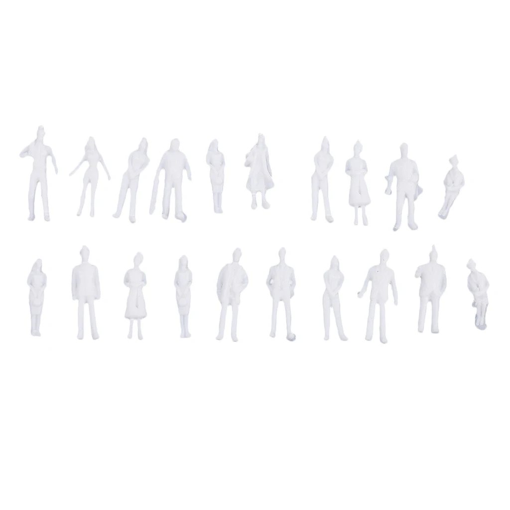 20pcs Miniature White :100 Architectural Human Model People