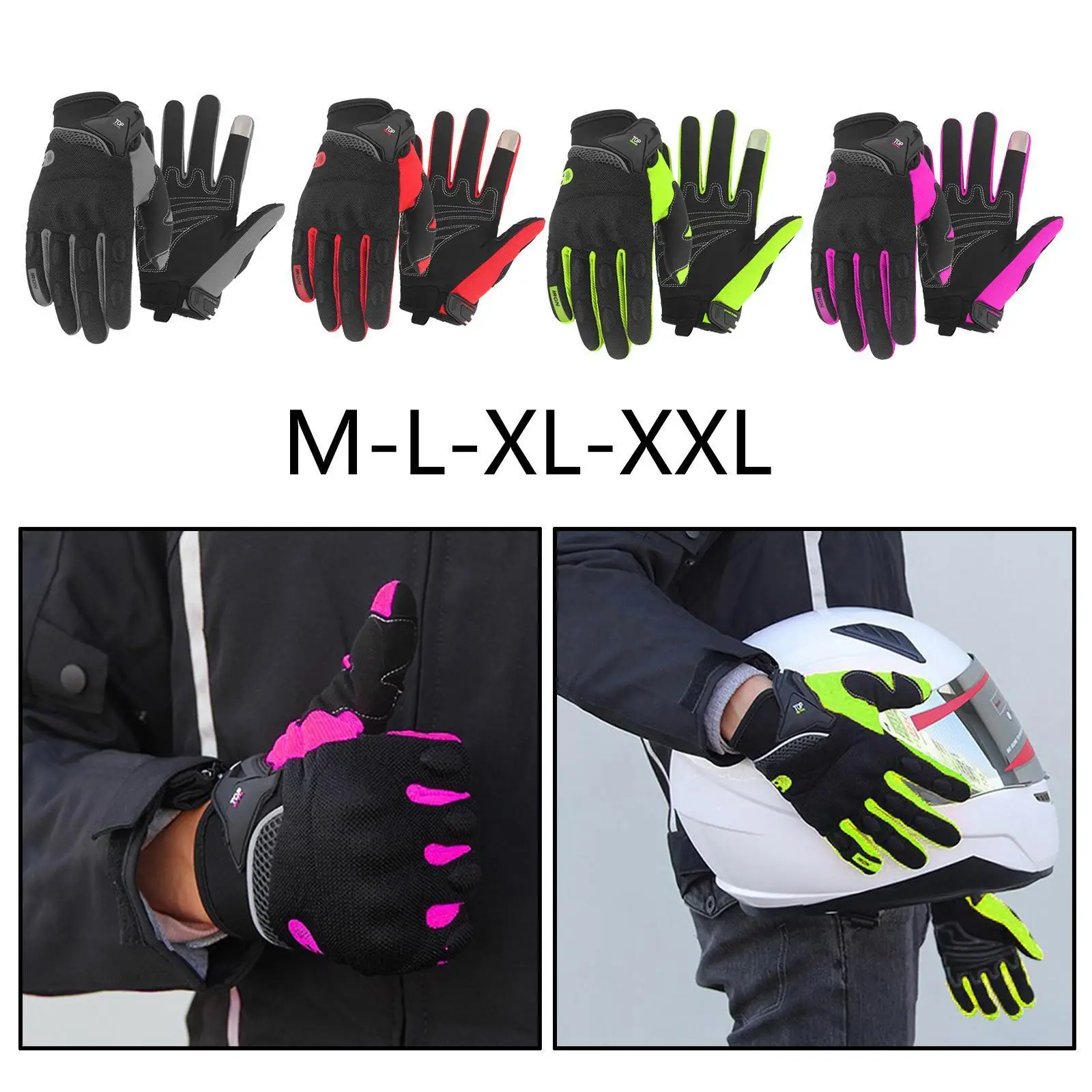 Motorcycle Gloves for Men and Women, Full Finger Touchscreen Motorbike Gloves  , Cycling, Climbing, Motocross etc