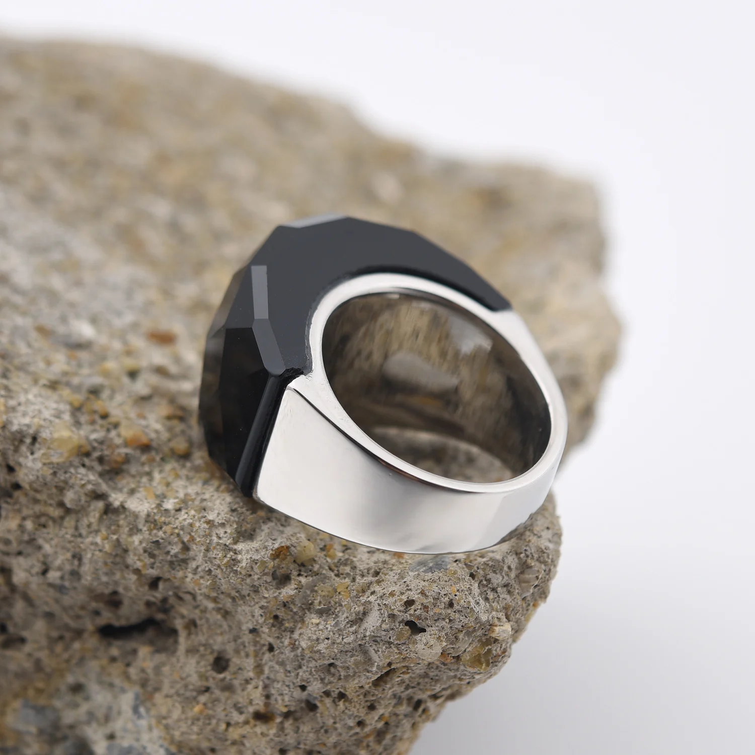 Herren/Damen Hochwertiger Luxus-Edelstahl-Ring im Multi-Edelstein-Stil, klassischer Trend-Schmuck – Detail 7