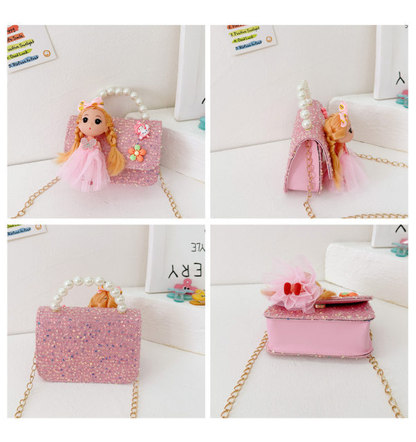 Sweet Princess Small Shoulder Bags Pearl Handle Children's