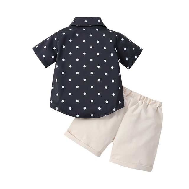 Black casual sold shorts with bowtie