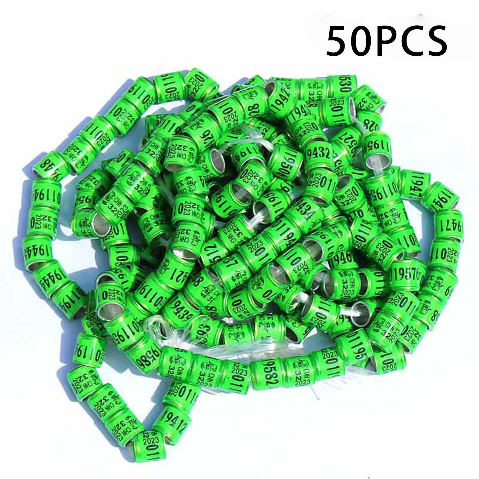 50pcs 2023 Racing Pigeon Leg Rings Numbered Dove Foot Bands for Bantam Finch