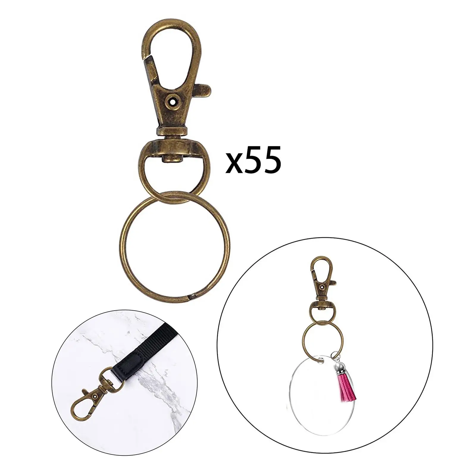 110PCS Swivel Snap Hooks Key Rings, Premium Swivel Lobster Claw Clasps for Keychain Clip Lanyard Projects Purse Bag