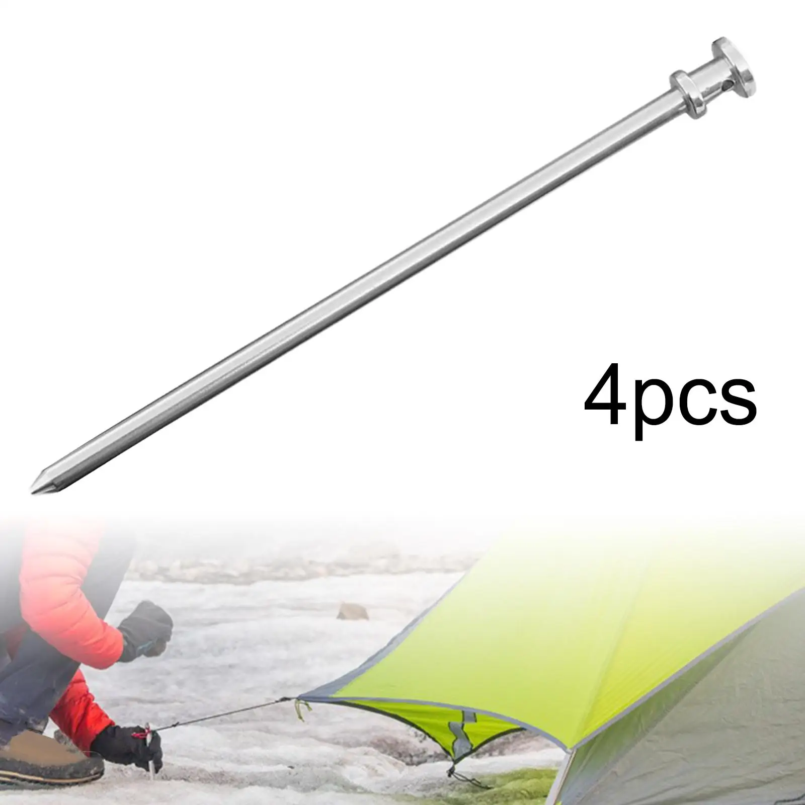 4x Tent Pegs Stakes Ultralight Heavy Duty Long for Camping Outdoor Accessory