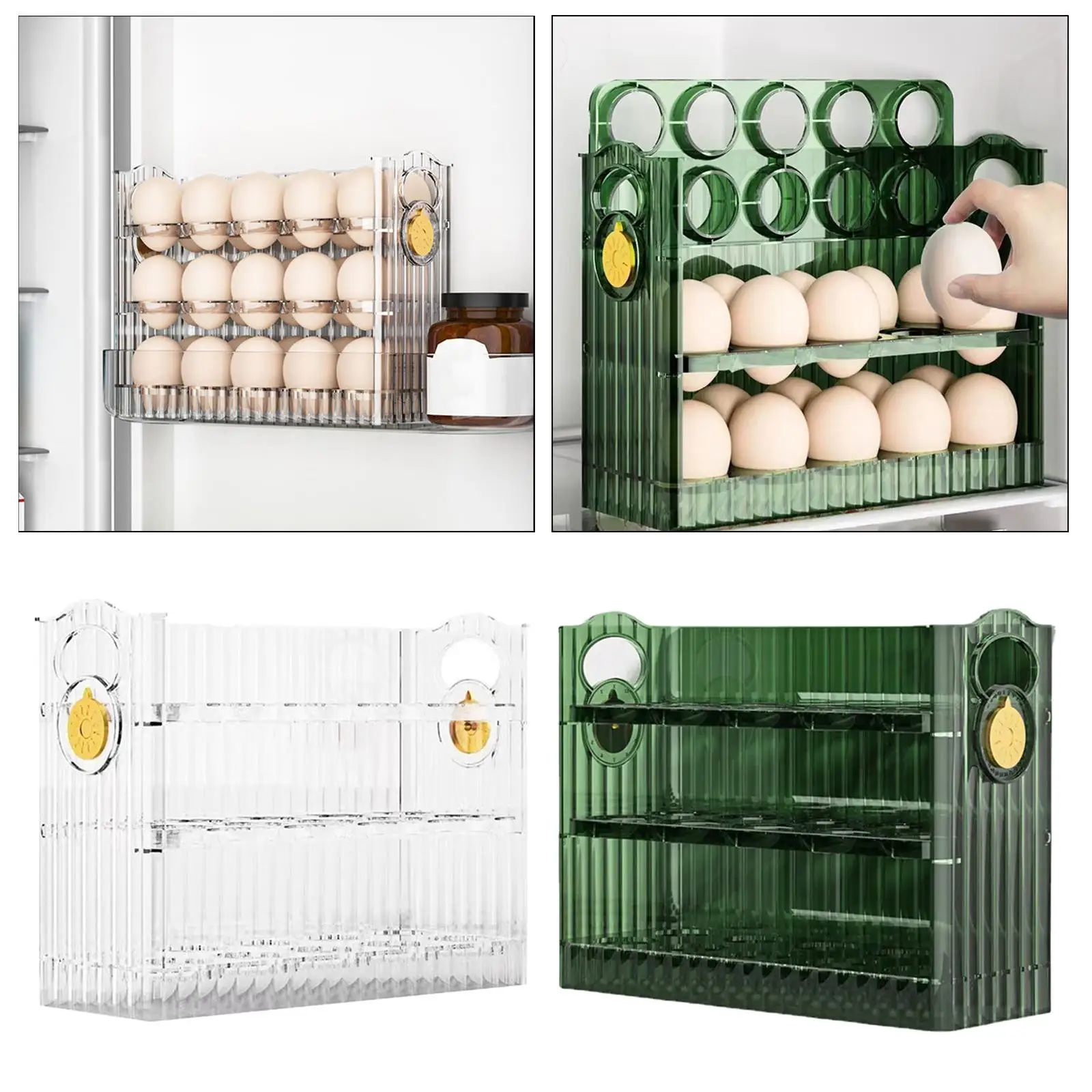 Refrigerator Egg Holder 30 Grid Egg Tray Large Capacity Multipurpose Sturdy for Countertop Table
