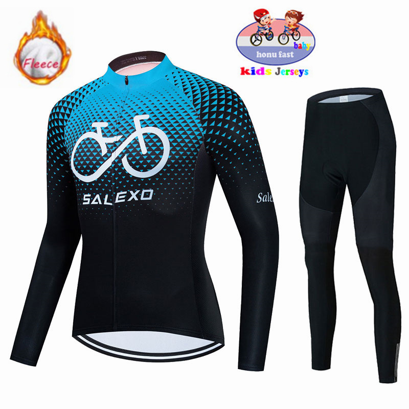2026 Winter Fleece Kinder Radfahren Kleidung Warm Halten Kinder Jersey Bike Anzug Jacke Kleidung MTB Kinder Radfahren Hosen Equipage – Detail 9