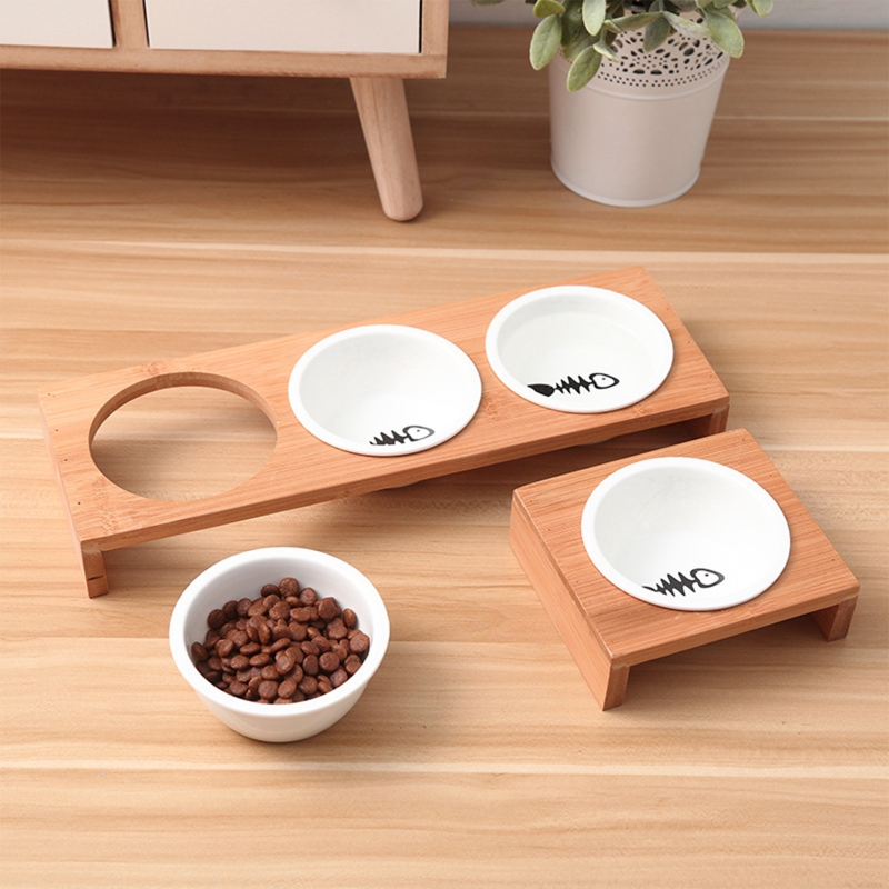 Title 3, E56C Bowl with Holder Ceramic Feeder Bowl D...