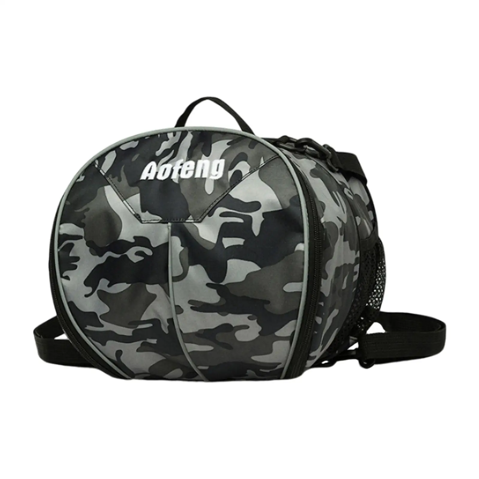 Basketball Shoulder Bag with 2 Side Pockets Dual Zippers Closure Durable Soccer Storage Bag for Softball Football Volleyball