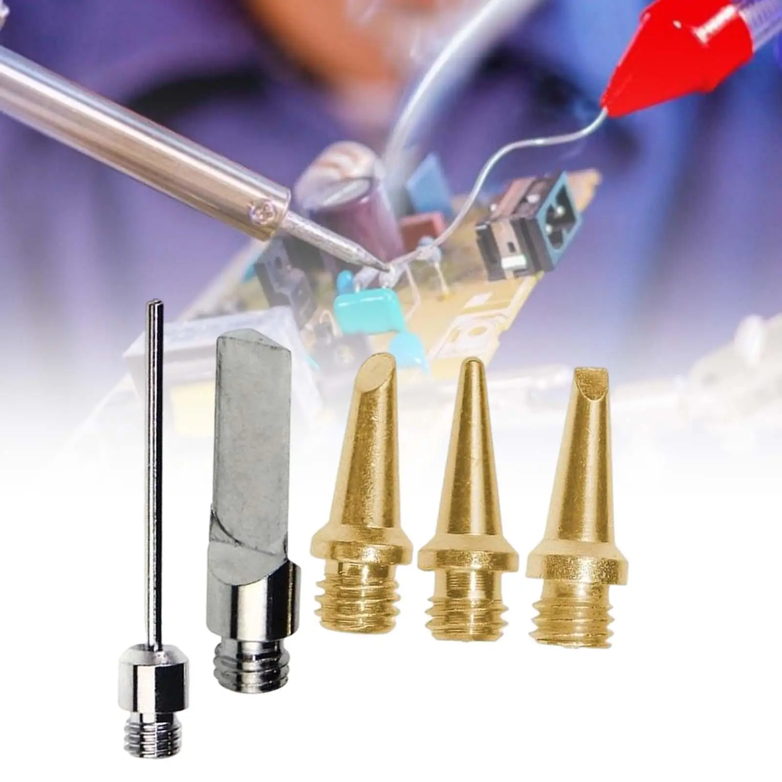 5 Pieces Metal Gas Soldering Iron Welding  Kit Replacement Accessories