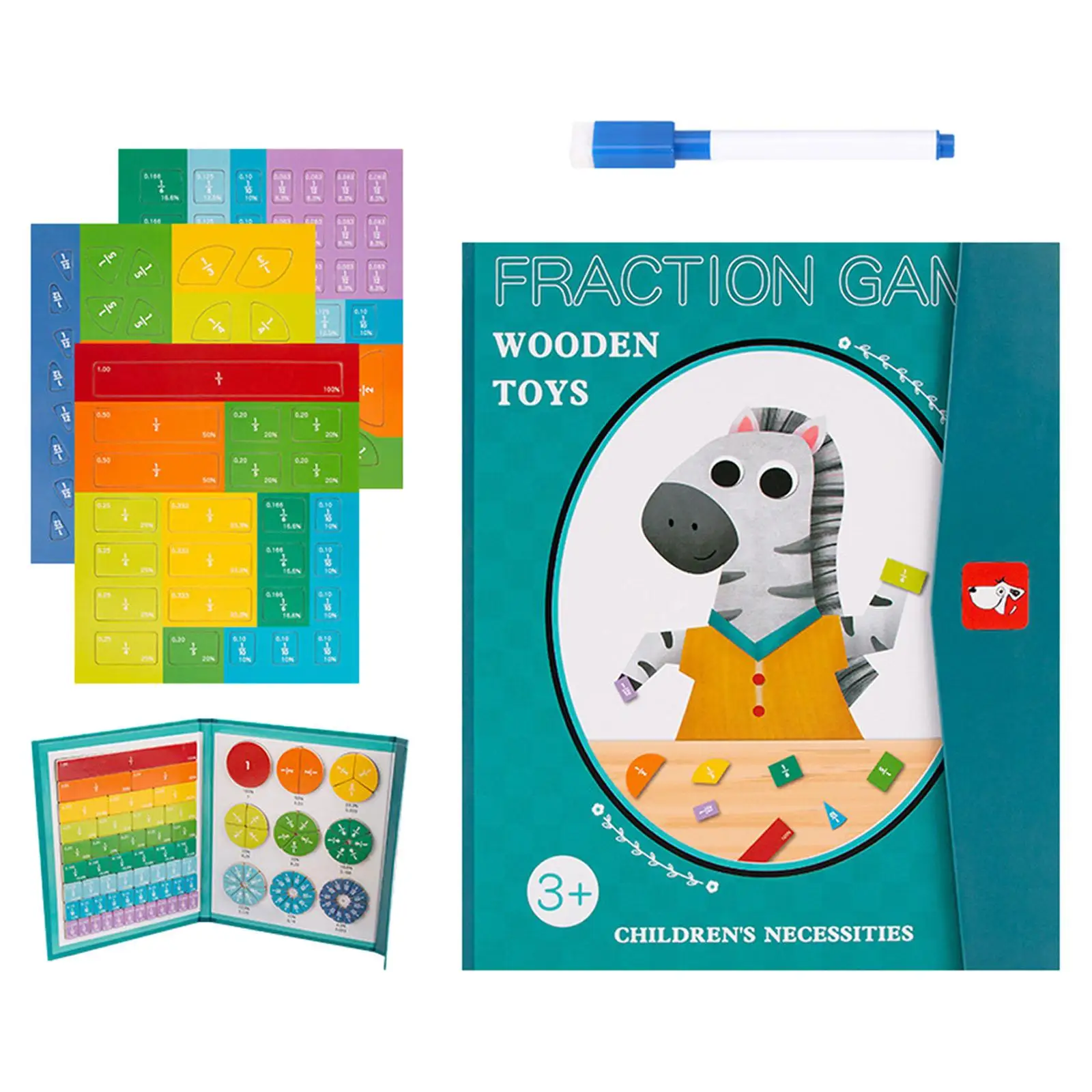 Fraction Learning Math Toy Elementary Manipulatives Arithmetic Teaching Aids