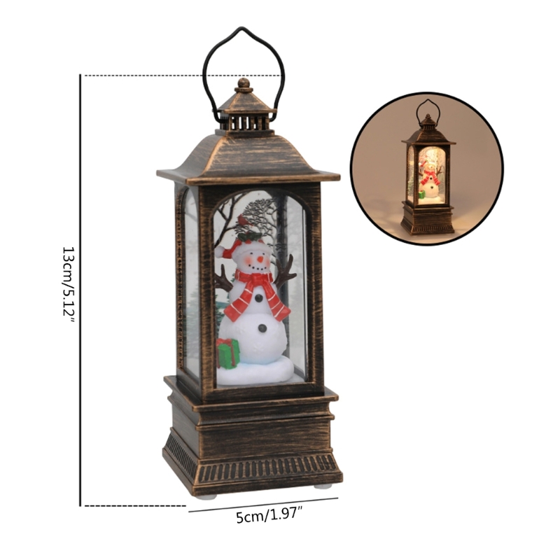 Weihnachten Glitzernde Laterne Handheld LED Nacht Licht Öl Lampe Hause Dekoration B03E – Detail 3