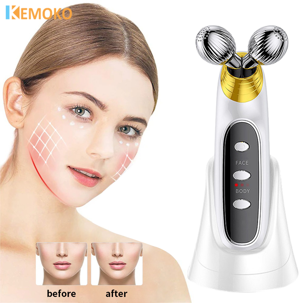 Best of Face EMS 3D Roller Lifting Massager Chin Reducer Microcurrent V Face Lift Machine Vibration Electric Facial Tighten Massager Reviews & Tips