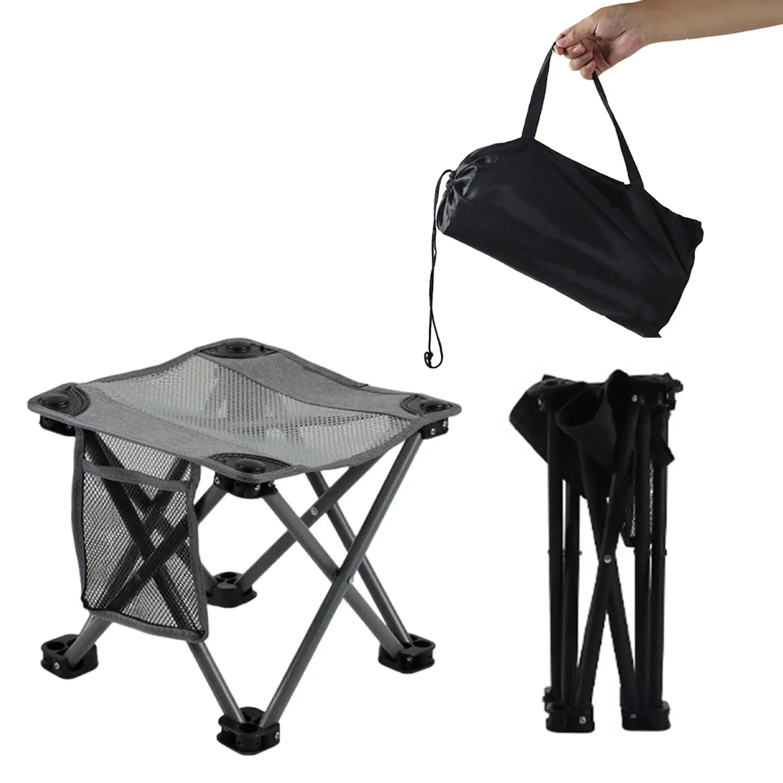 Camping Stool Ultralight Anti Slip Foldable Stool Fishing Seat Stainless Steel