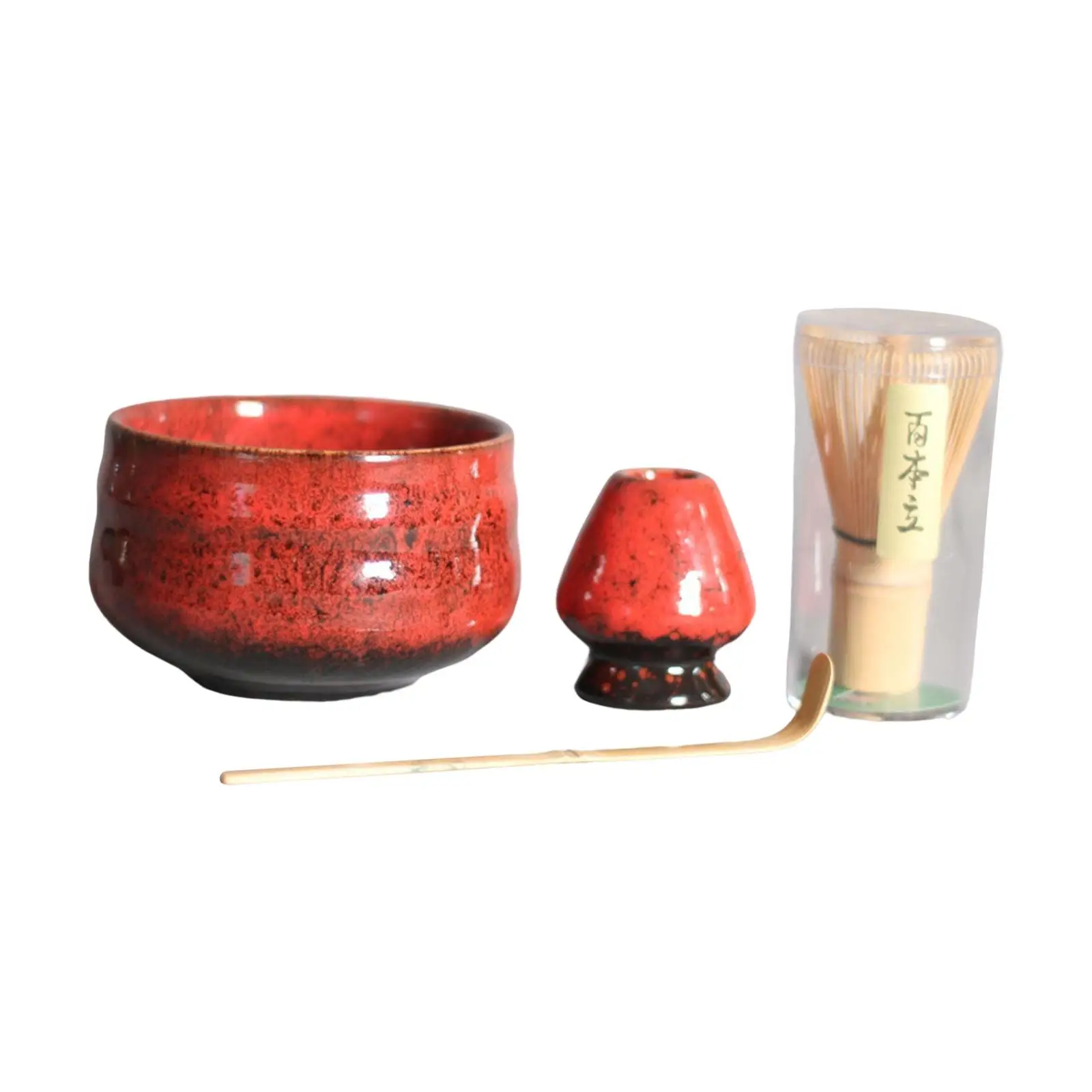 4x Matcha Set Traditional , Matcha Bowl, Whisk Holder, Traditional Japanese Tea Ceremony for Tea Room