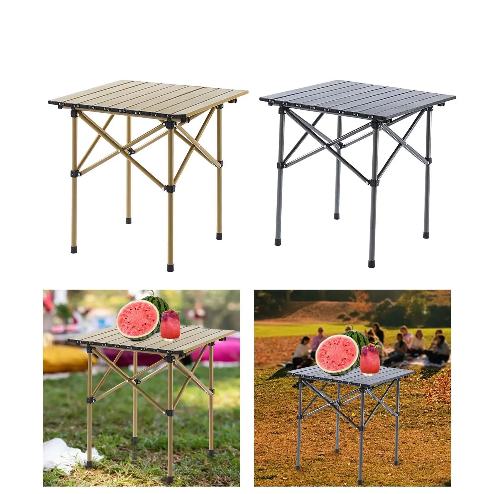 Portable Lightweight Camping Folding Table Rack Collapsible Furniture Desk Tableware for Fishing Beach Hiking Outdoor Backyard
