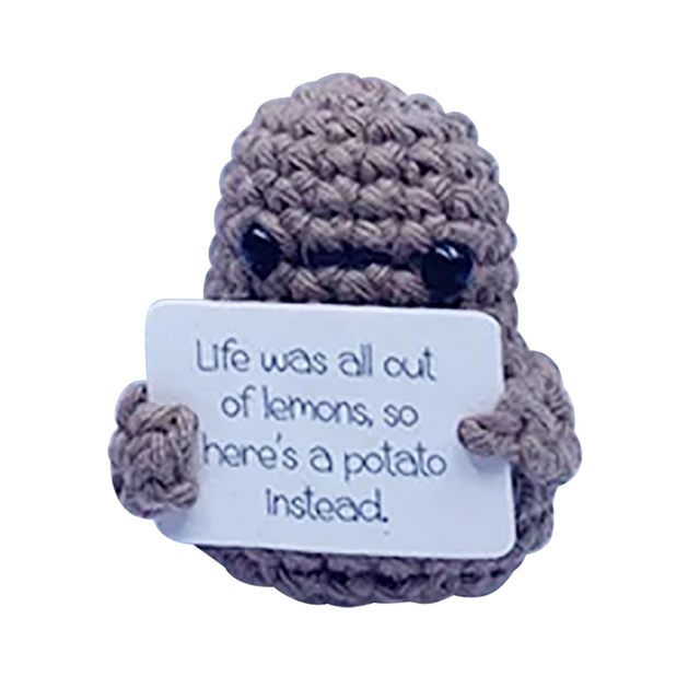 Funny Positive Potato with Positive Card Mini Positive Potatoes Knitting  Inspired Toy Cheer Up Gifts for Friends - AliExpress