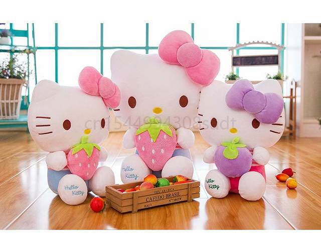 New Sanrio Kawaii Hello Kitty Plush Toys Pillow Doll Stuffed Animal  Children Plushies Home Decoration Peluche Girl Birthday Gift