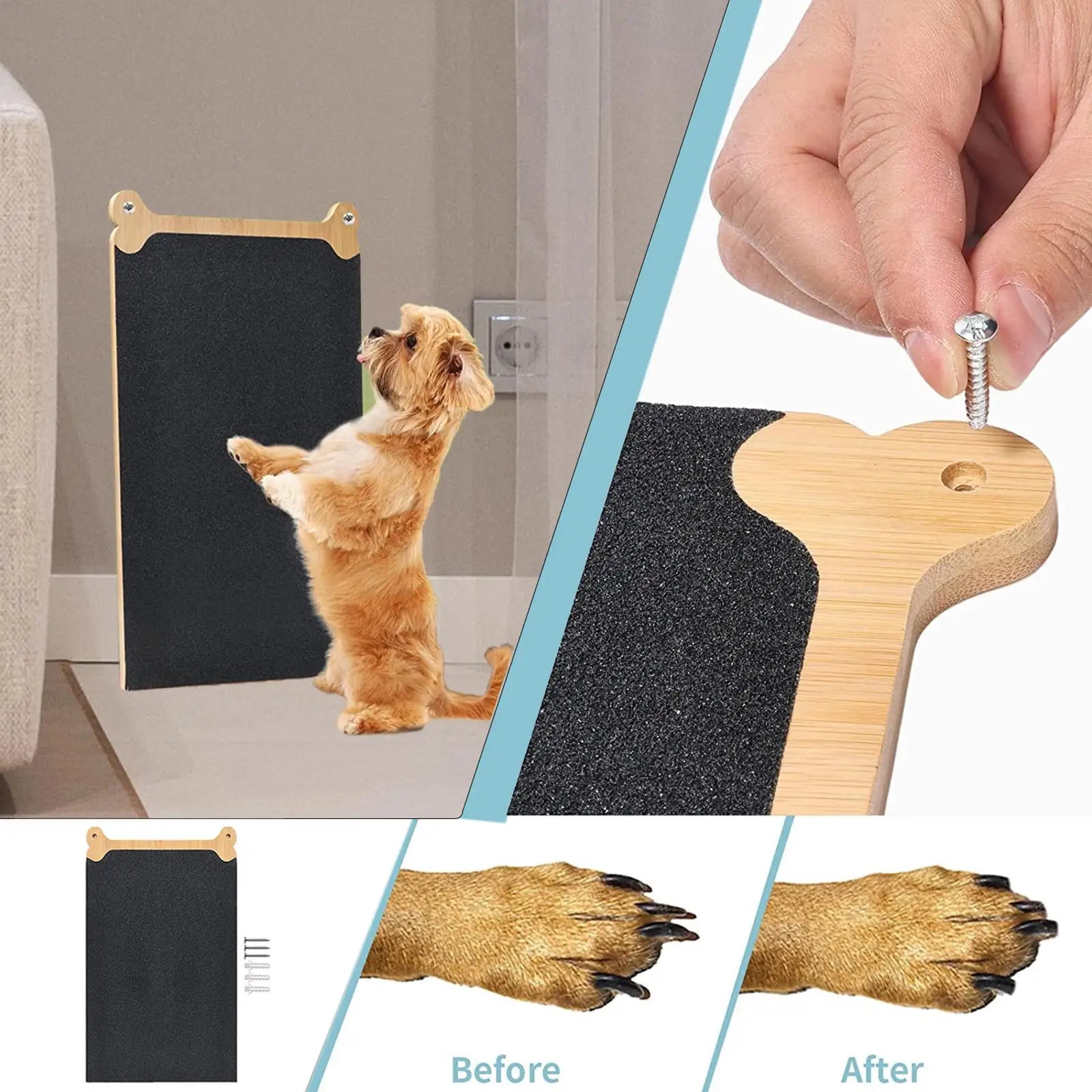 Dog Scratch Pad for Nails Dog  Durable Wall Mounted Interactive Pet Toy Dog Nail
