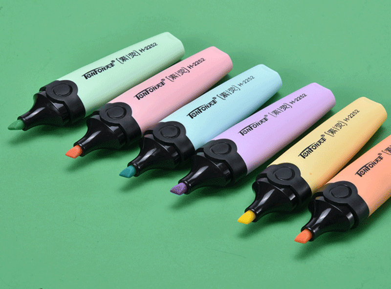 6 Teile/satz Highlighter Pastell Farben Meißel Spitze Marker Stift Flache Einzigen Kopf Licht Farbe Schräge Zeichnung Fluoreszierende Stift Marker – Detail 11