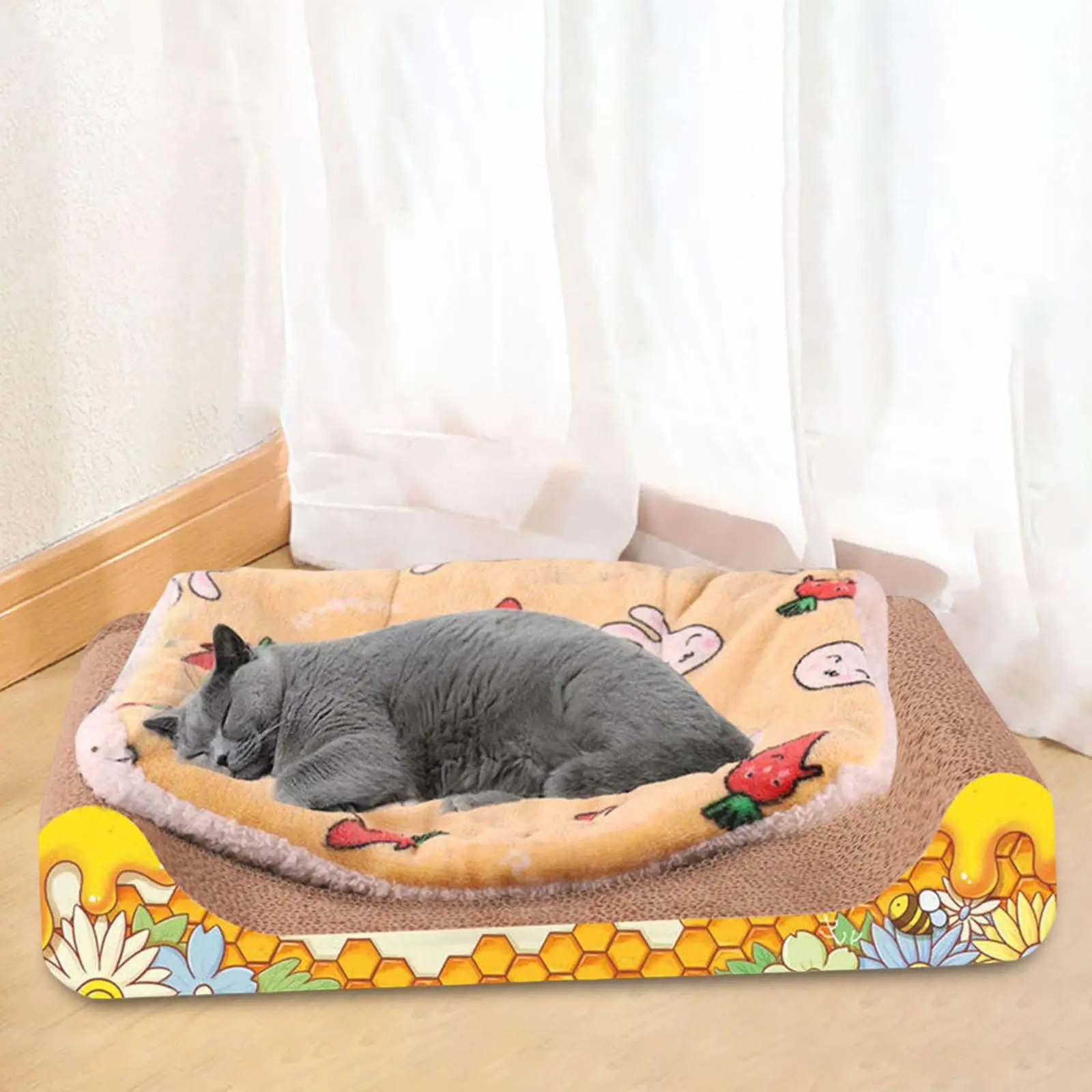 Cat Scratcher Lounge Corrugated Paper Scratching Board Sturdy Cardboard Bed