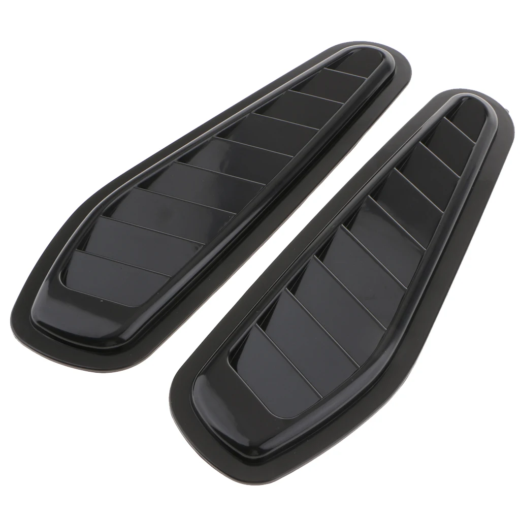 2Pcs Car Decorative Air  Intake Hood Bonnet Vent  Black