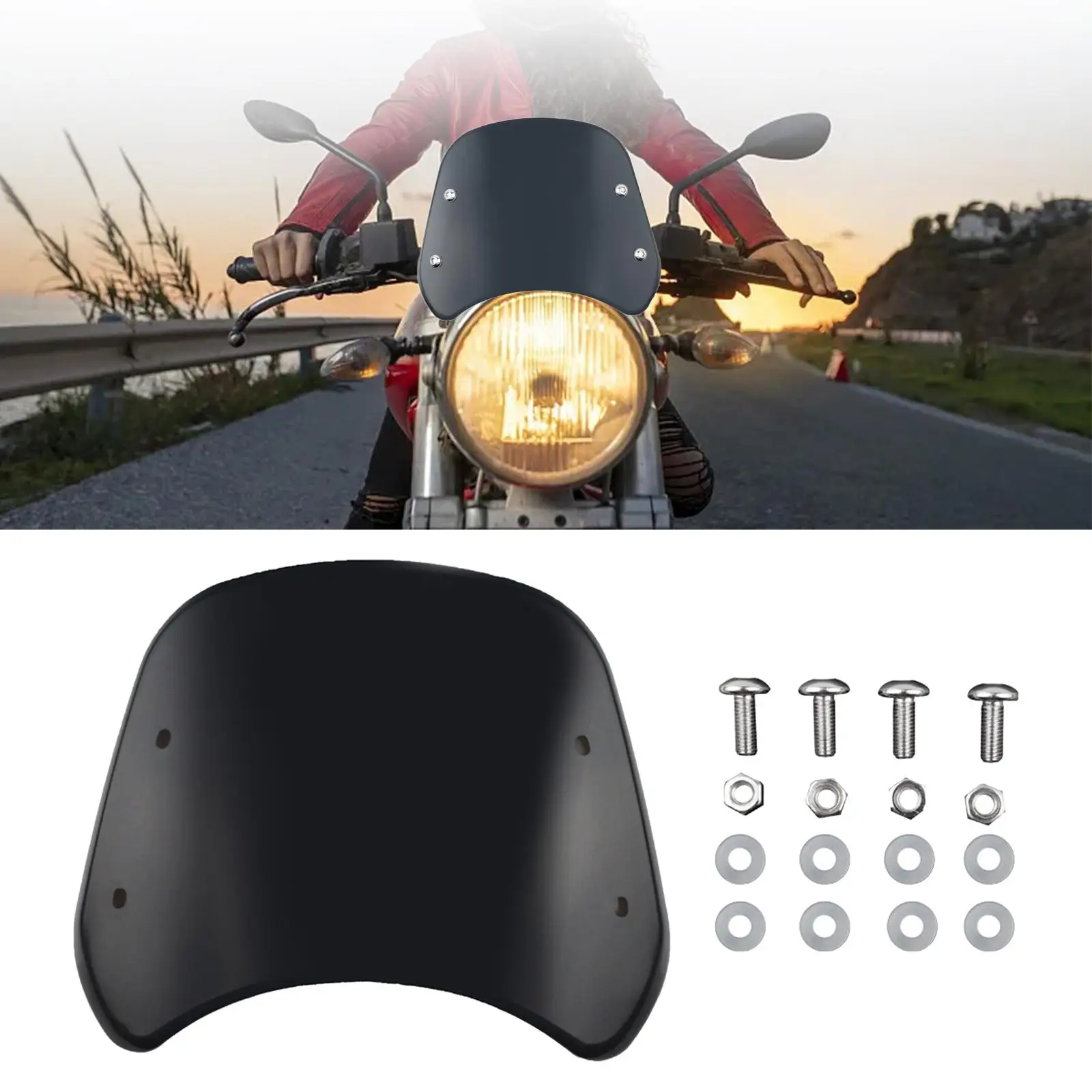 Motorcycle Windshield Kit Motorcycle Fairing Wind Deflector Practical Stylish Shape
