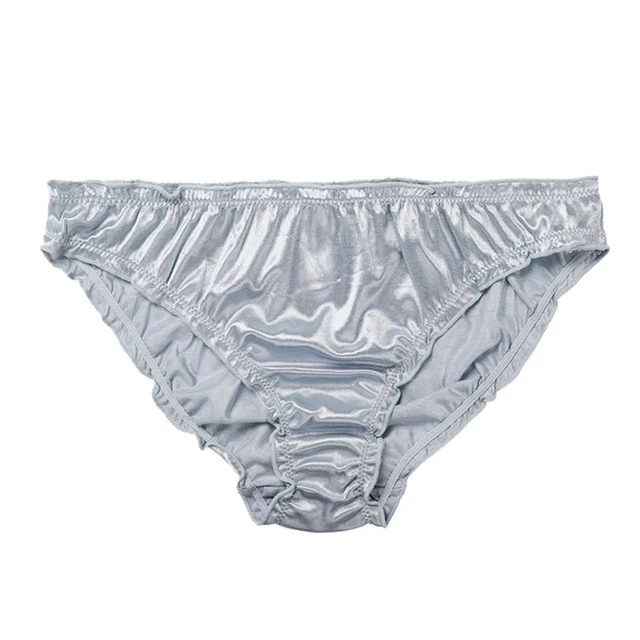 Women Silk Mulberry Satin Panties Sexy Briefs Lingerie Solid Knickers  Underwear