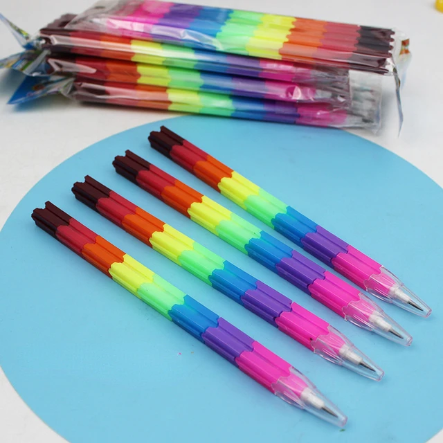 4 pz/scatola matite arcobaleno di carta che scrivono cancelleria per  materiale scolastico e per ufficio scrittura e pittura