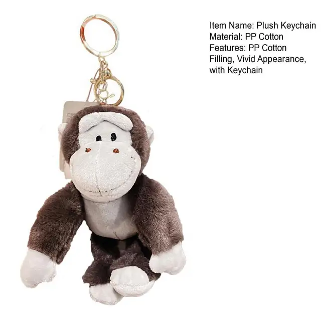 Cute Gorilla Real Wool Fur Key Chains Women Bag Charm Pendant Men Car  Keyring Rearview Mirrors Ornaments Plush Monkey Toy Gifts - AliExpress
