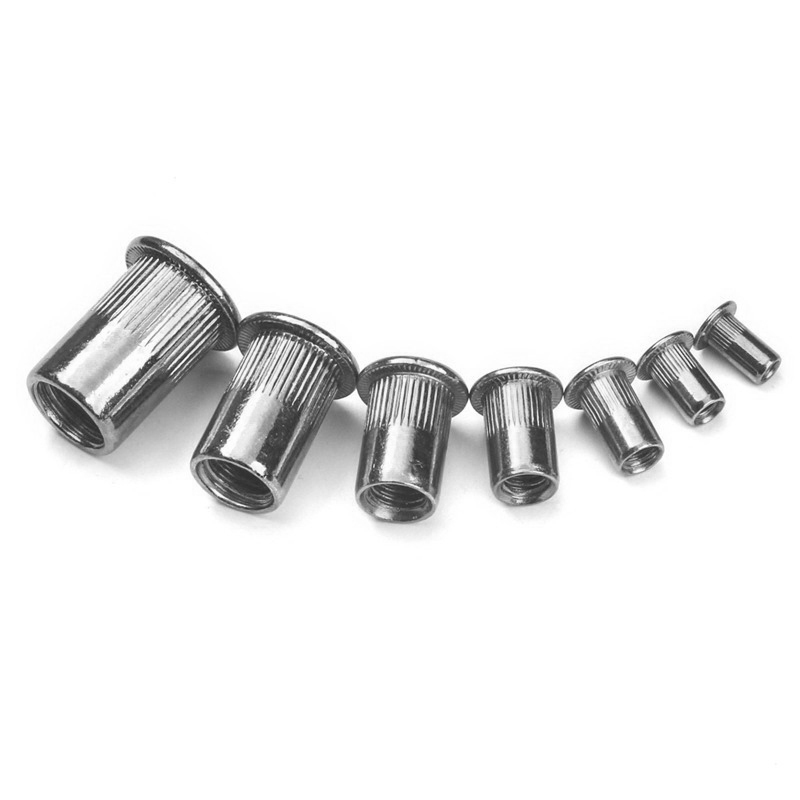100pcs Tool Kit M3/M4/M5/M6/M8 Aluminum Rivets Nuts Rivet Gun Threaded Riveter Flatheadscrew Fasteners Accessories Nuts&Bolts