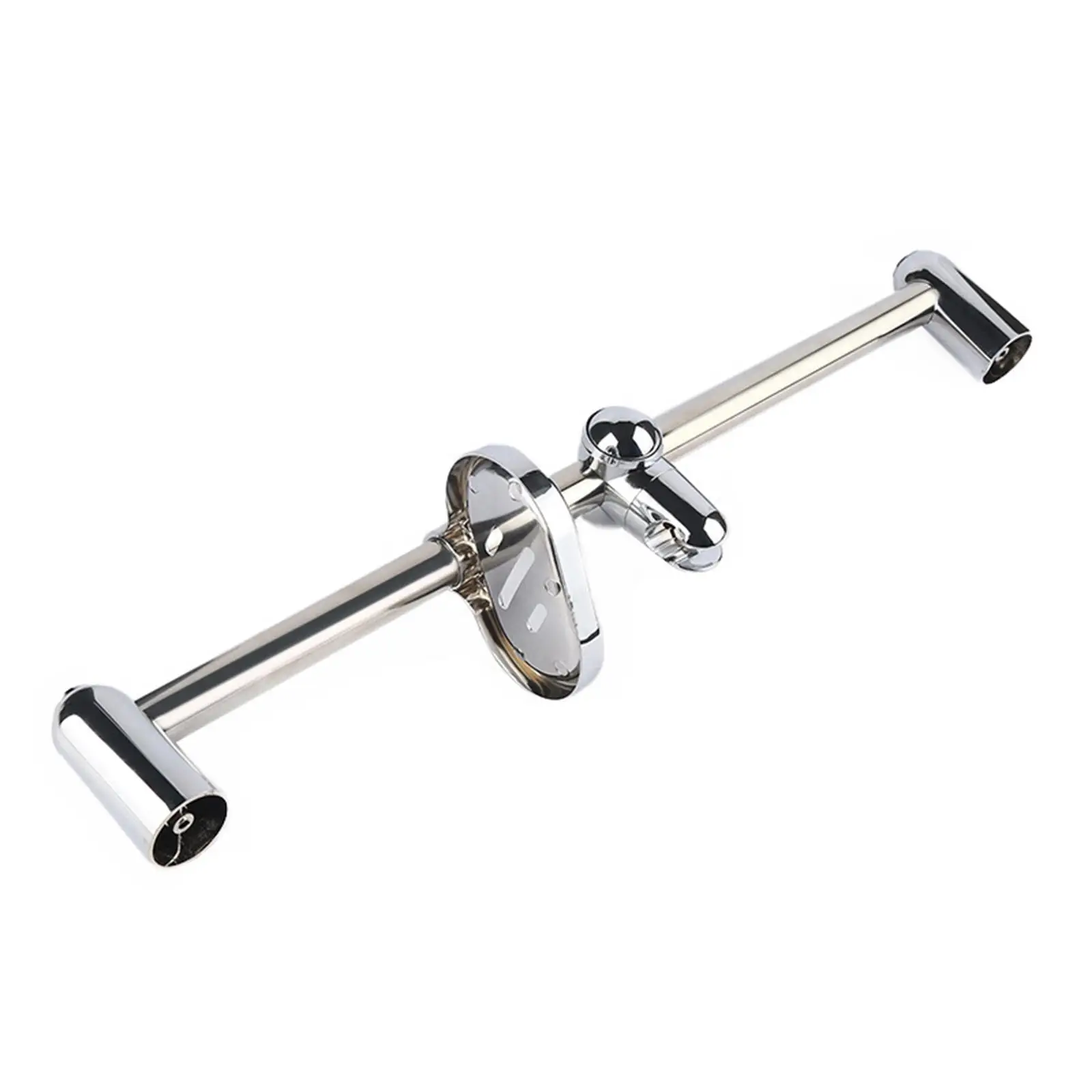 Bathroom Wall Mount Shower Head Slide Bars 360° Rotation Polished Surface with Adjustable Handheld Shower Head Holder 60cm