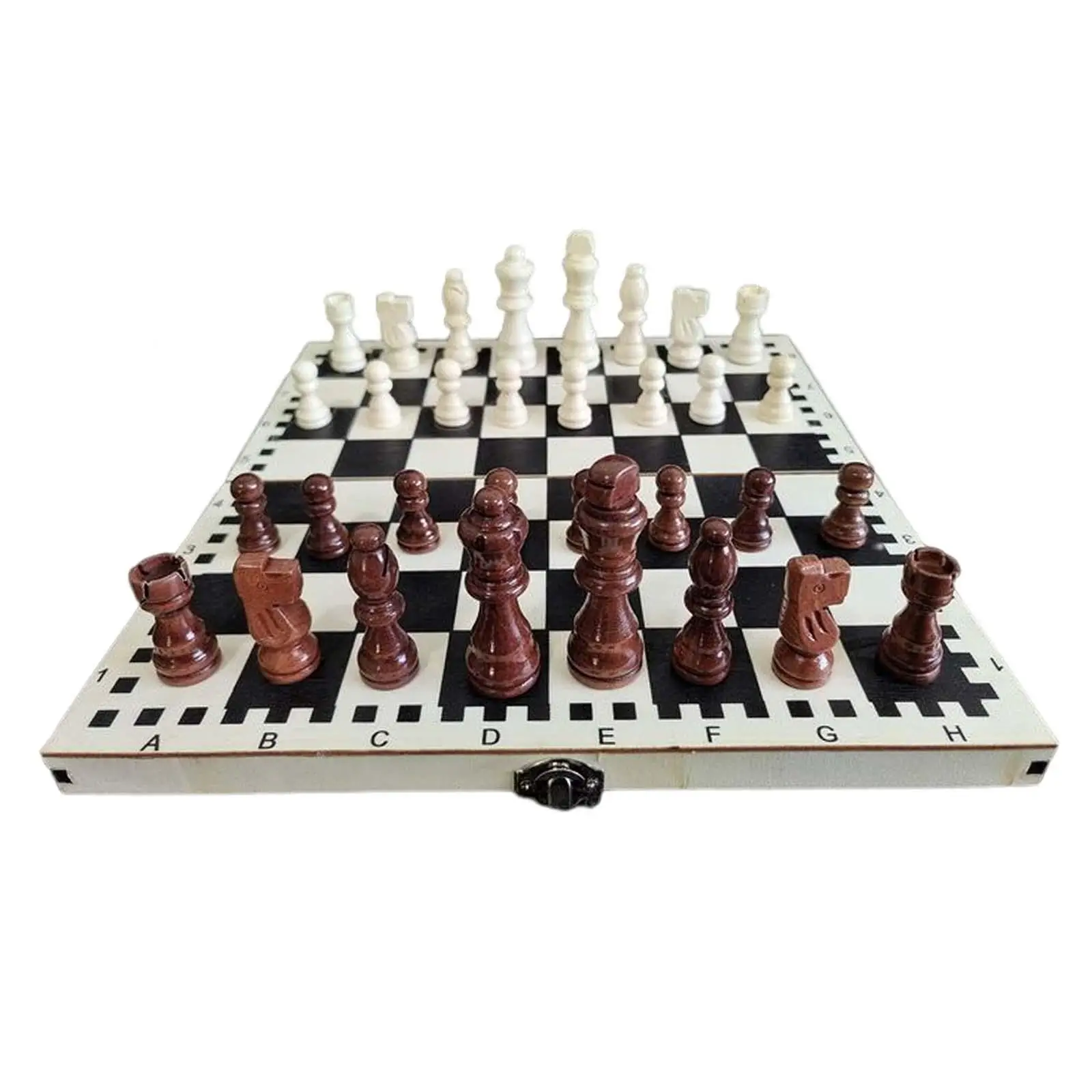 Portable Wood Chessboard Game Board Set 11.8x11.8inch for Kids Adult for Travelling Game Play Simple to Carry Accessory Durable