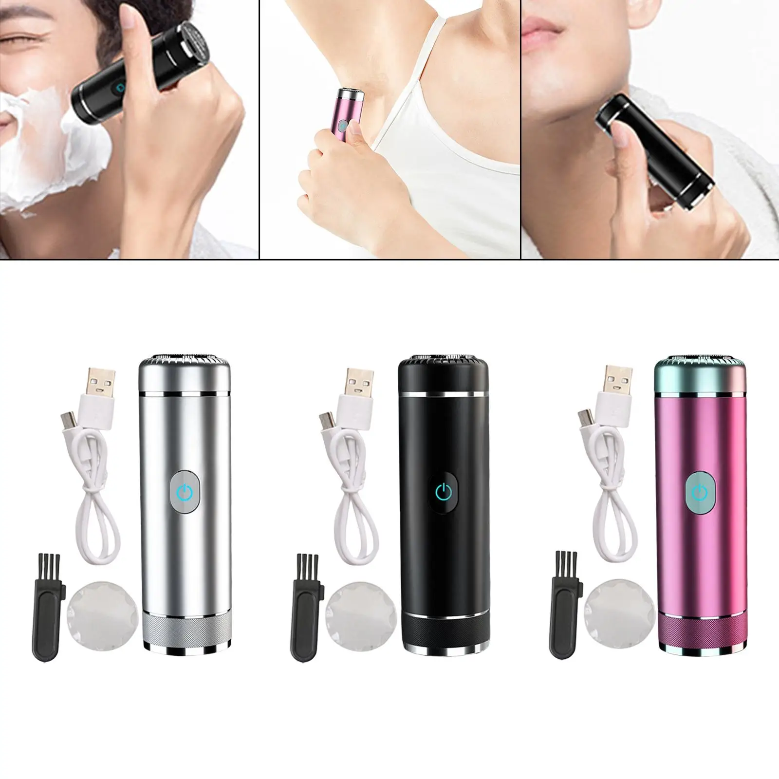Mini Electric Shaver Razor Wet & Dry Beard Trimmer Cordless Men`s Shaver for Men USB Charging Men`s Shavers Face Body Razor