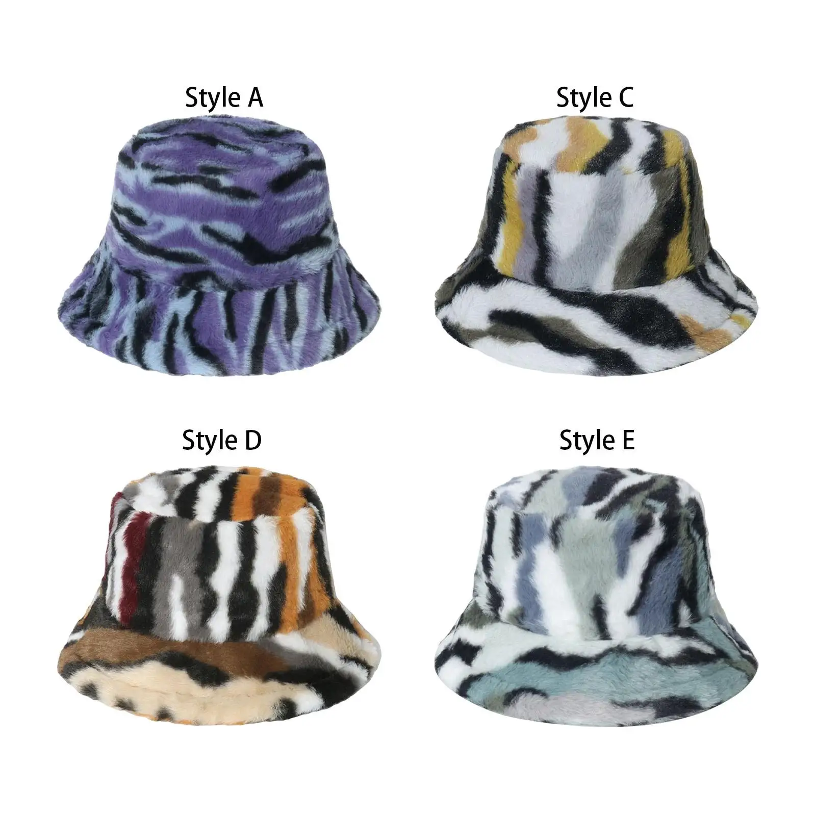 Comfortable Plush Bucket Hat Autumn Winter Hats Womens Fisherman Hat Windproof for Travel Cold Weather Walking Outdoor Camping