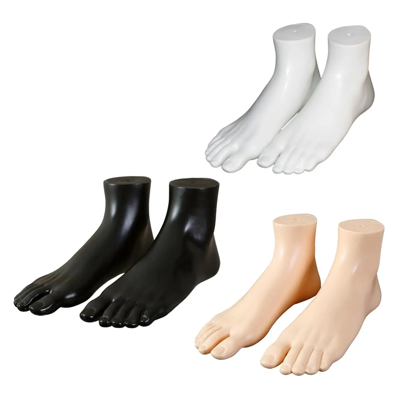PVC Mannequin Feet Female Foot Socks Display Props Ankle Bracelet Foot for Short Stocking Sandal Toe Rings Store Countertop