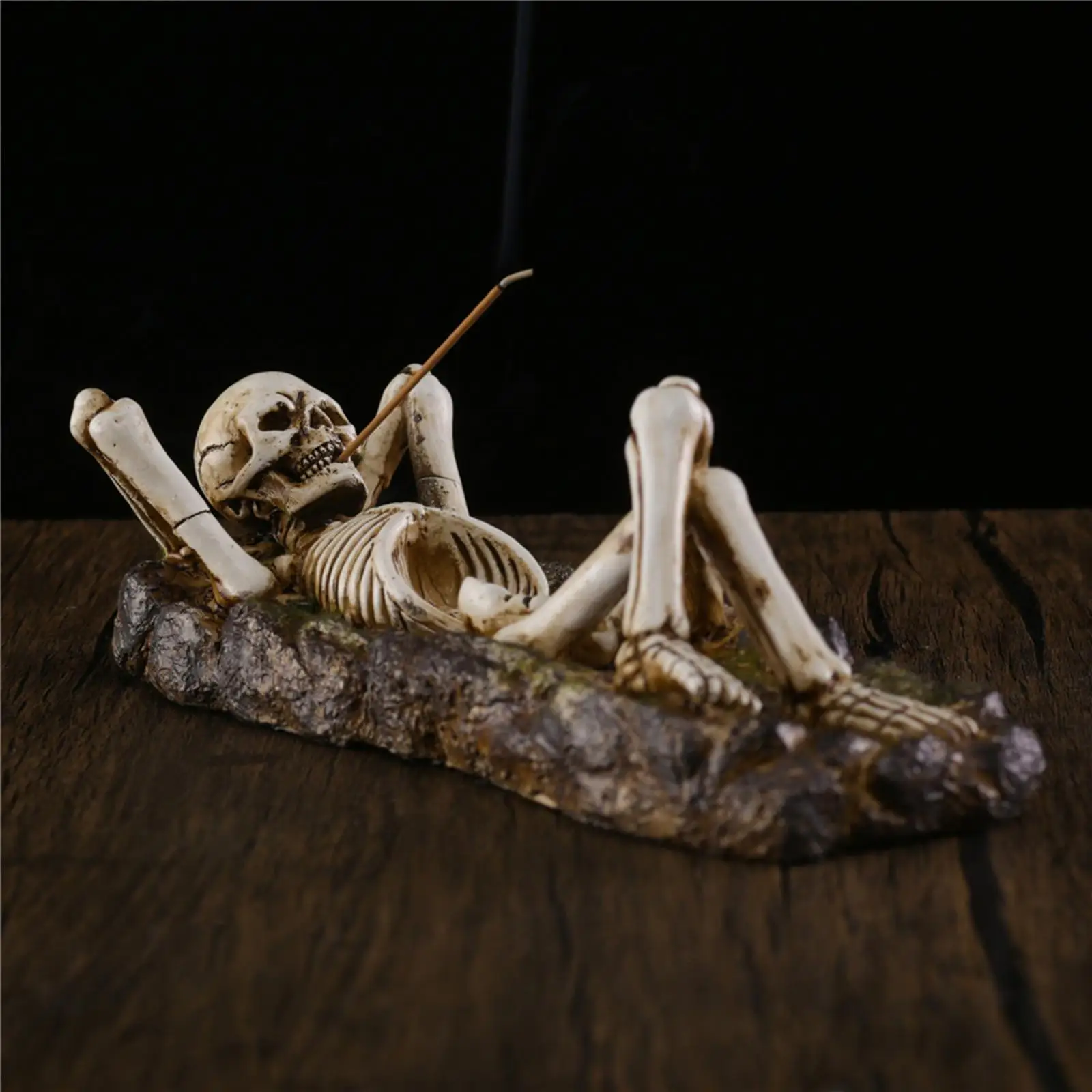 Incense Burner Skull Figurine Sculpture Incense Stick Holder Decor Gifts
