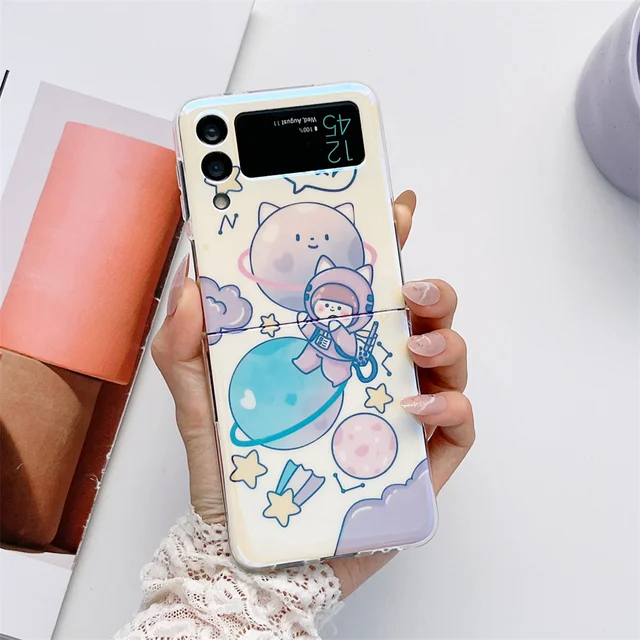 Cute Cartoon Planet Blue Bunny Phone Case For Z Flip 3/4/5 - Temu