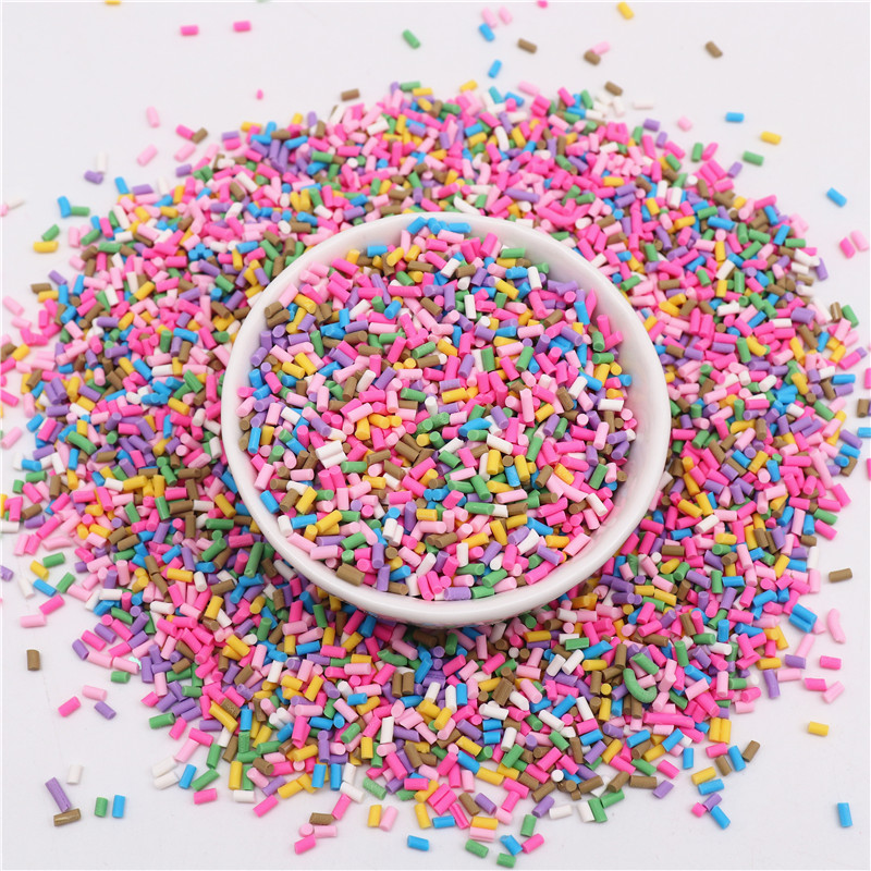 Bunte Mischung aus zylindrischen Polymerscheiben, Streusel zum Schleimfüllen von Ton, DIY-Kristallhandwerk, kleines Kunststoff-Klei-Zubehör – Detail 6