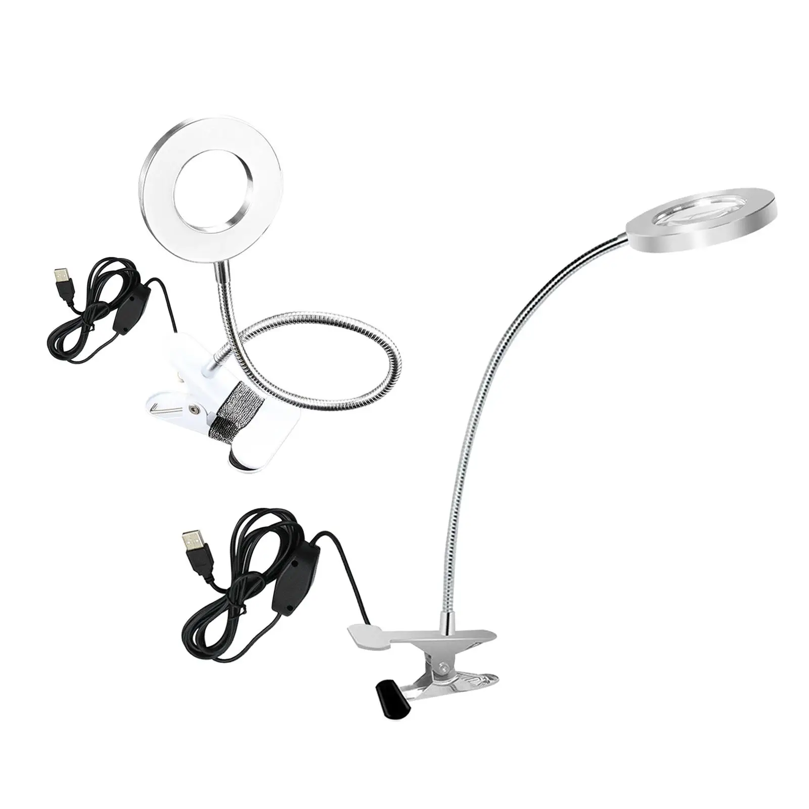  Light USB Light Lamp with Clamp Swivel Arm Desk Light Folding Gooseneck Adjustable for  Manicure Makeup Reading 