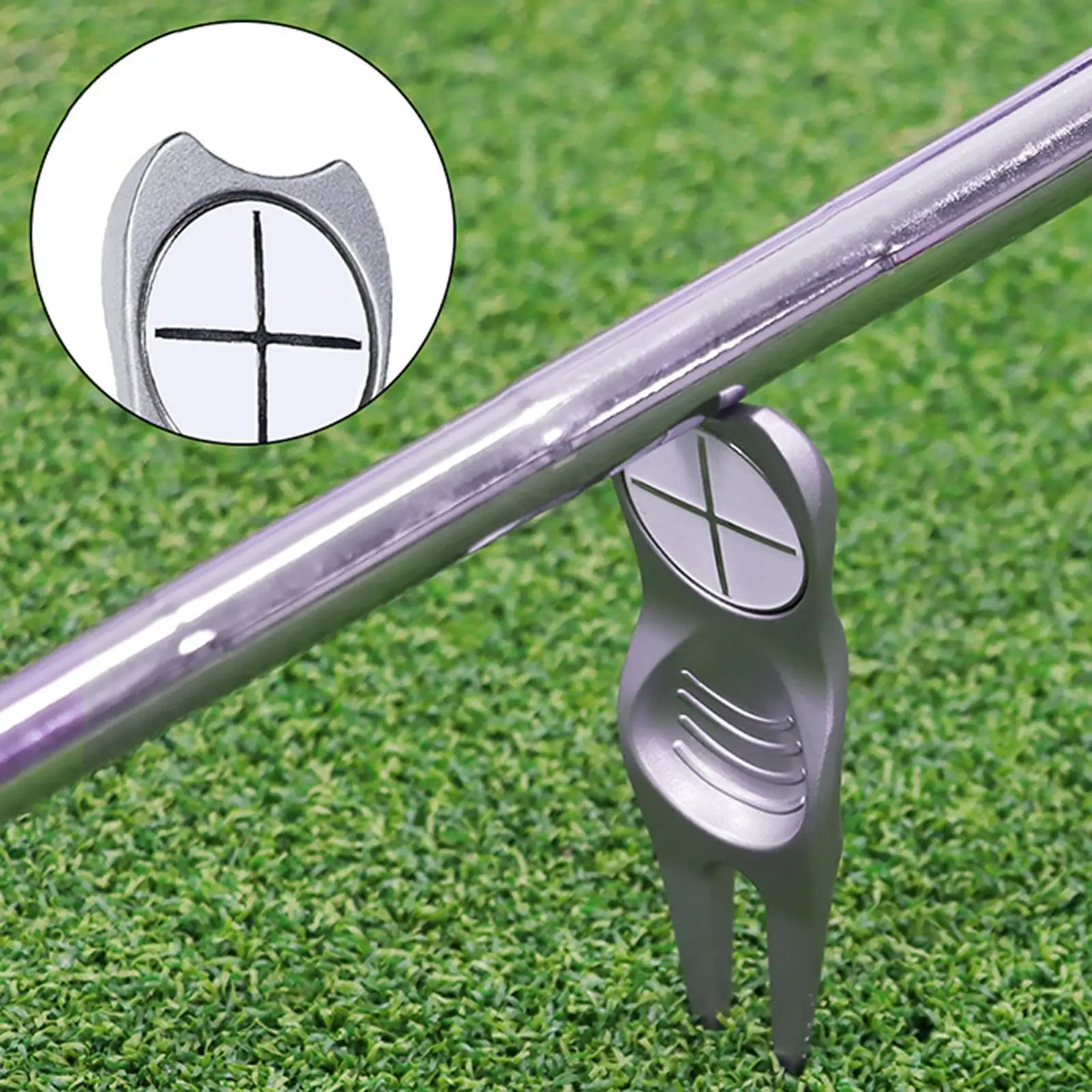 Golf Divot Repair Tool Magnetic Golf Ball Marker Portable Putting Green Fork Golf Accessories