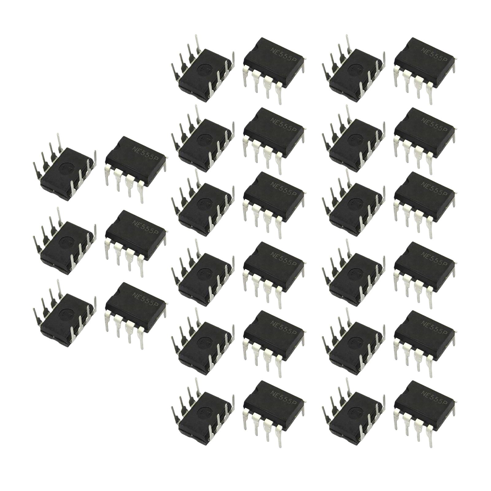 30 Pieces 555 Timer Chip 8Pin Dip Single Precision IC Ne555 Pulse Generator Easy to Install