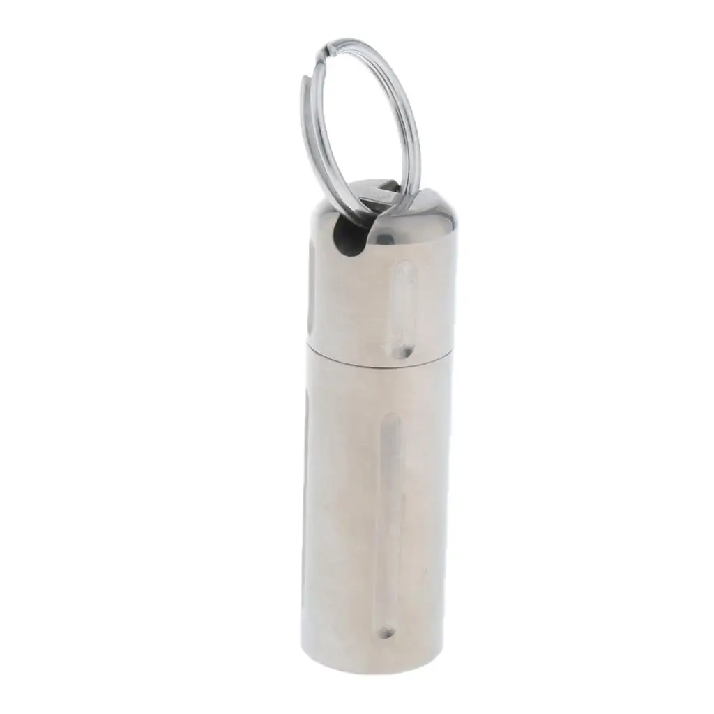 Waterproof Titanium Pill Box Seal Bottle Batteries Storage   Holder
