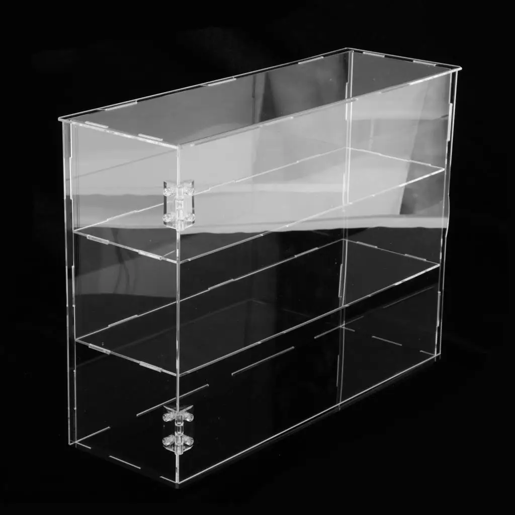 33cm Acrylic Display Case Self-Install Clear Cube Box Dustproof for Mini Action Figures Perfume Bottles Eyeglasses