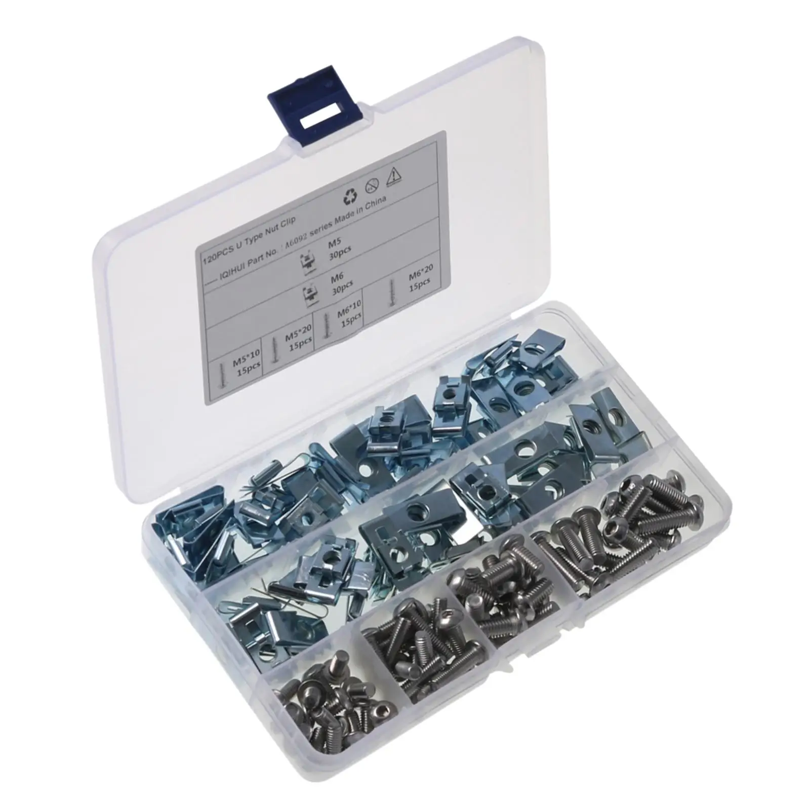 120Pcs Screw Nut Clip Set Accessory Easy Installation Replaces Fixing Bolt Panel Clip Fastener for Automotive Auto Vehicle