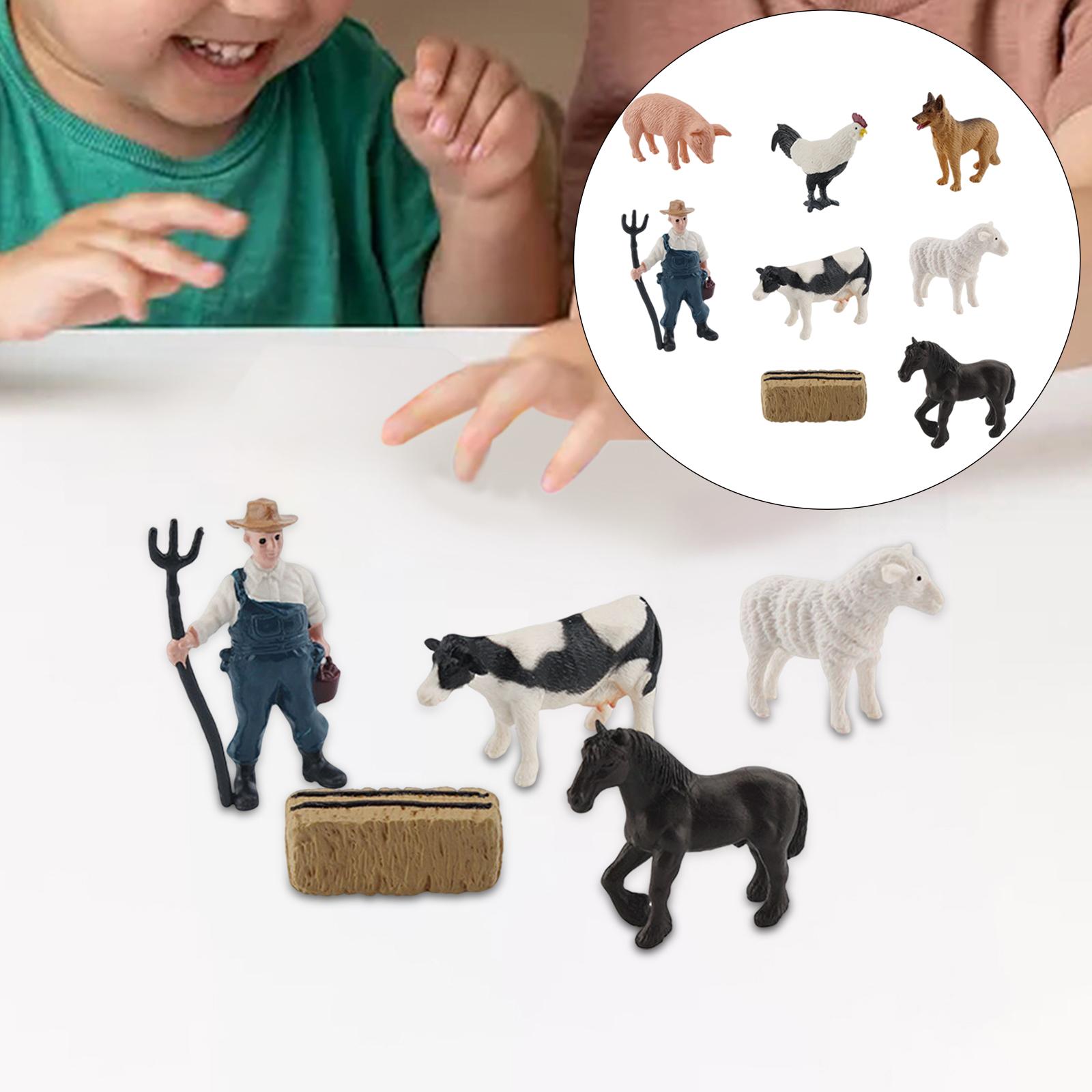 Lifelike Farm Animals Toys Farm Figurines Playset Small Poultry Toy Learning Educational Toys for Children Toddlers Boys Girls