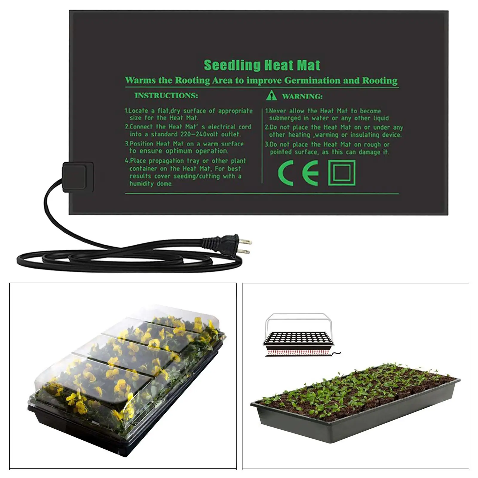 Waterproof Seedling Heating Mat Plant Seed Germination Propagation Clone Starter Pad Garden Supplies