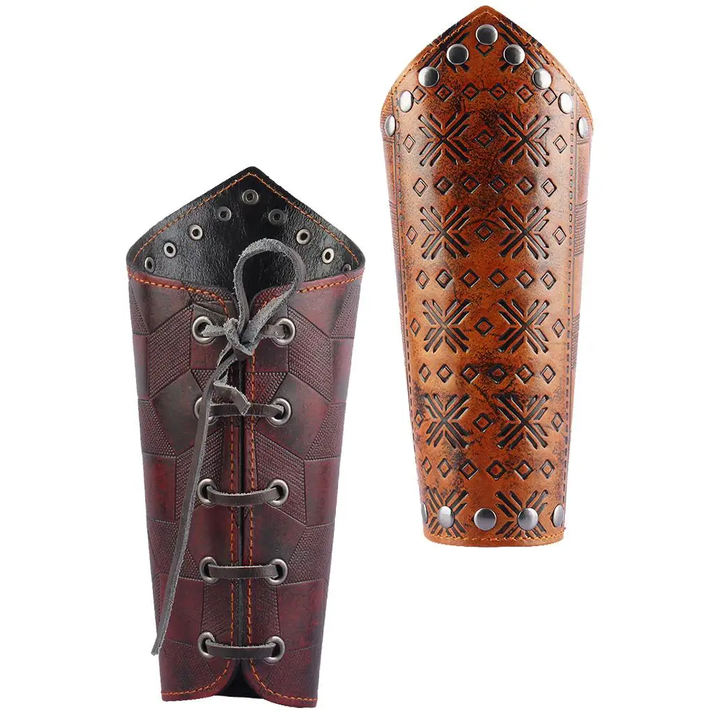 Faux Leather Arm Guards Medieval  Punk Men Women Arm Bracers